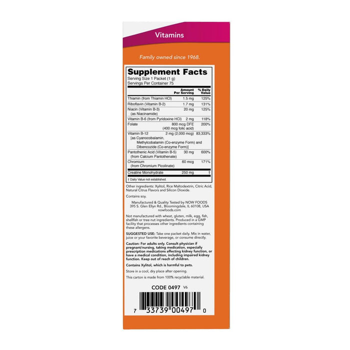 NOW Foods Instant Energy B-12 2,000 mcg 75 Packets (2.65oz) - Vitamins & Minerals at MySupplementShop by NOW Foods