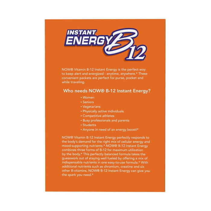 NOW Foods Instant Energy B-12 2,000 mcg 75 Packets (2.65oz) - Vitamins & Minerals at MySupplementShop by NOW Foods