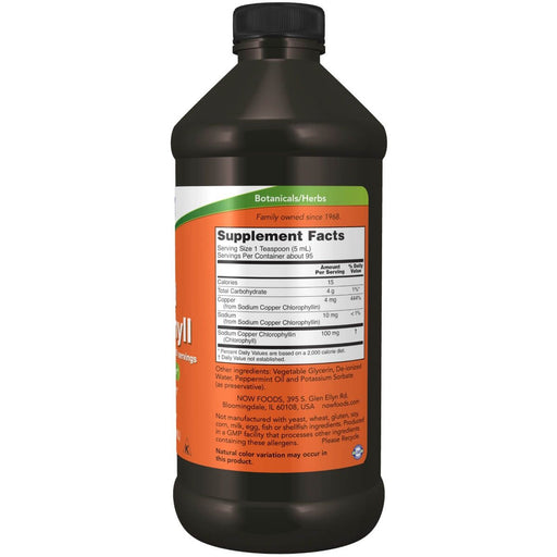 NOW Foods Liquid Chlorophyll Mint Flavour 16oz - Health and Wellbeing at MySupplementShop by NOW Foods