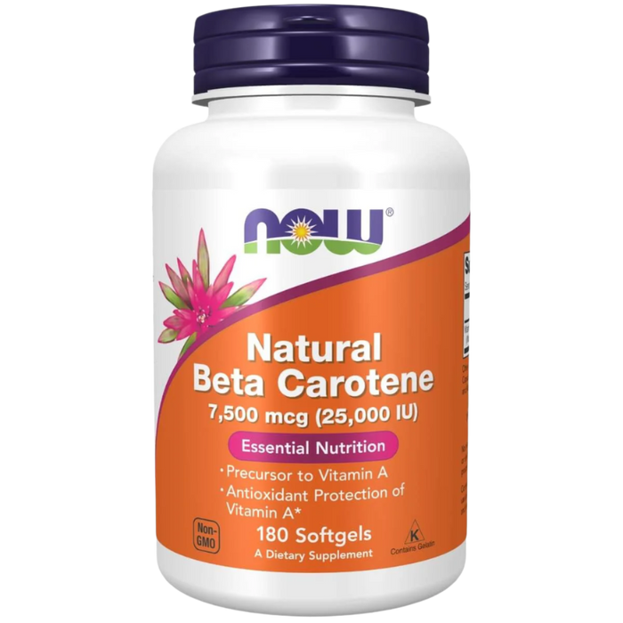 NOW Foods Natural Beta Carotene 7,500mcg (25,000 IU) 180 Softgels