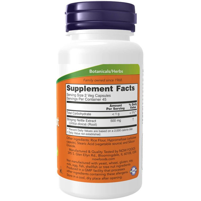 NOW Foods Stinging Nettle Root Extract 250 mg 90 Veg Capsules - Health and Wellbeing at MySupplementShop by NOW Foods