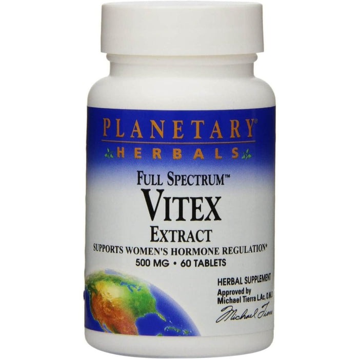 Planetary Herbals Full Spectrum Vitex Extract 500mg 60 Tablets - Hormone Balance at MySupplementShop by Planetary Herbals