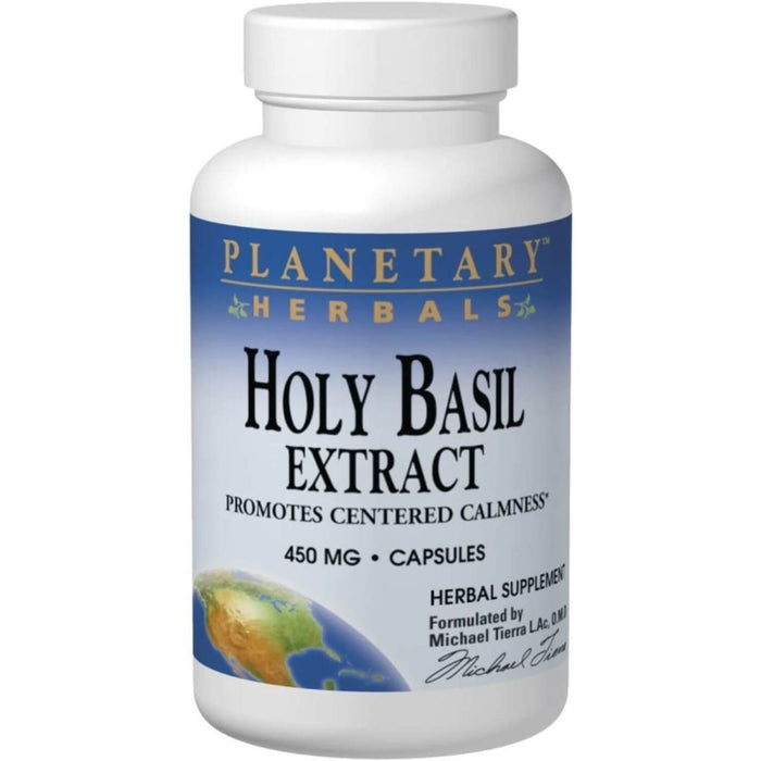 Planetary Herbals Holy Basil Extract 450mg 120 Capsules - Heart Health at MySupplementShop by Planetary Herbals