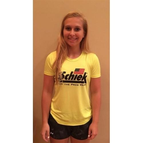 Schiek Womens Poly HD Shirt - Neon Yellow - XS - Shirt at MySupplementShop by Schiek Sports