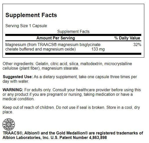 Swanson Albion Magnesium 133 mg 90 Capsules - Vitamins & Minerals at MySupplementShop by Swanson