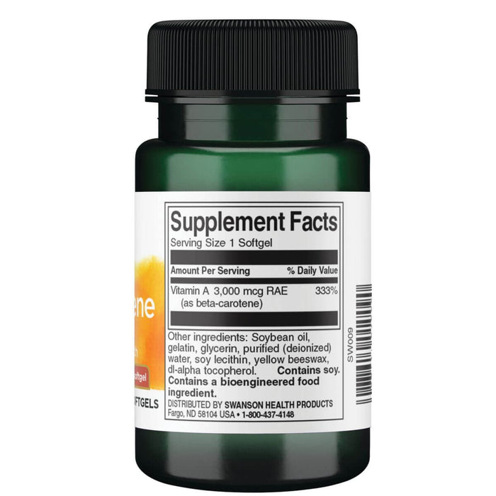 Swanson Beta Carotene 10,000iu (3,000mcg) 100 Softgels - Health and Wellbeing at MySupplementShop by Swanson