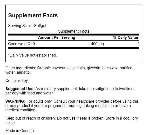 Swanson CoQ10 400mg 30 Softgels - Cellular Health at MySupplementShop by Swanson