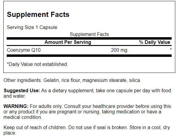 Swanson Coq10 Maximum Strength 200 mg 90 Capsules - Health and Wellbeing at MySupplementShop by Swanson