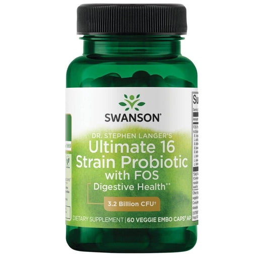 Swanson Dr. Stephen Langer's Ultimate 16 Strain Probiotic with Fos 3.2 Billion CFU 60 Vegetarian Capsules - Health and Wellbeing at MySupplementShop by Swanson