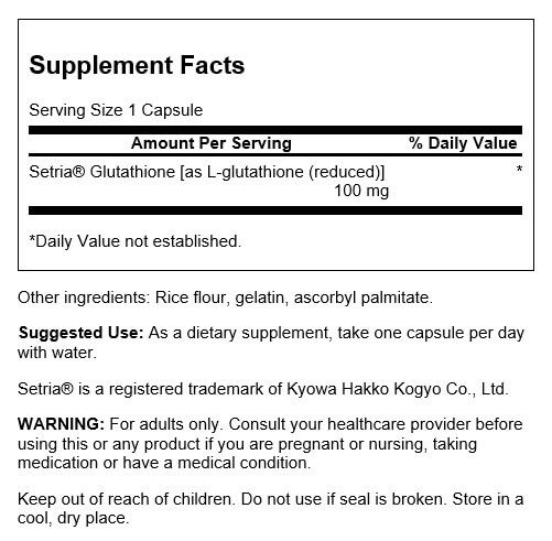 Swanson L-Glutathione 100 mg 100 Capsules - Amino Acids and BCAAs at MySupplementShop by Swanson