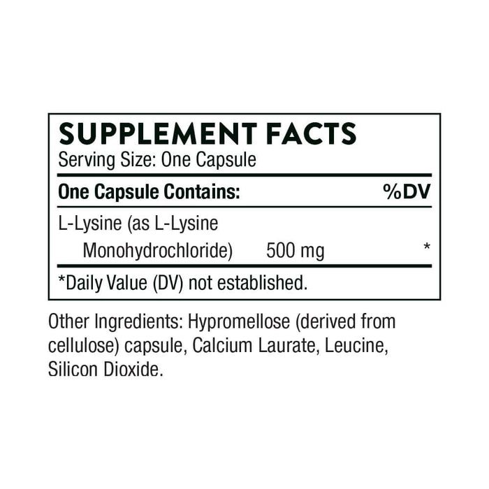 Thorne Research Lysine 500mg 60 Capsules - Muscle Health at MySupplementShop by Thorne