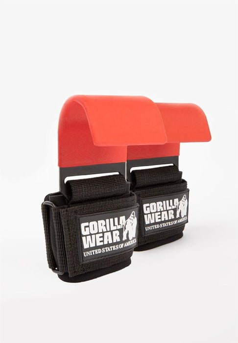 Gorilla Wear Weight Lifting Hooks - Black & Red