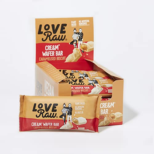 LoveRaw Vegan Cream Filled Wafer Bar 12x45g Caramelised Biscuit - Health Foods at MySupplementShop by LoveRaw