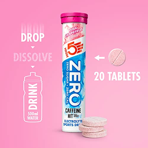 HIGH5 ZERO Caffeine Hit Electrolyte Hydration Tablets Added Vitamin C (Pink Grapefruit 8x20 Tablets) - Sports Nutrition at MySupplementShop by HIGH5