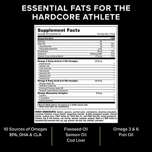 Animal Omega 3 6 Fish Oil Essential Fatty Acid Complete Supplement 30 Packets - Omegas, EFAs, CLA, Oils at MySupplementShop by Animal