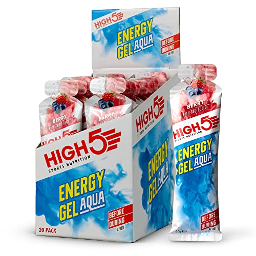 HIGH5 Energy Gel Aqua Liquid Quick Release Energy On The Go From Natural Fruit Juice (Berry 20 x 66g) - Default Title - Sports Nutrition at MySupplementShop by HIGH5