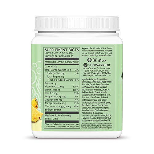 Sunwarrior Beauty Greens 300g Pina Colada - Sports Nutrition at MySupplementShop by Sunwarrior