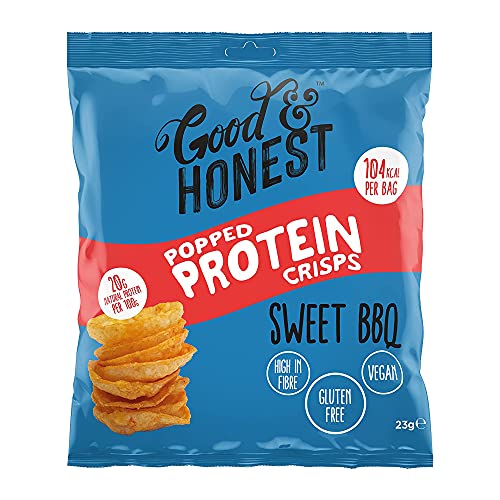 Good & Honest Popped Protein Crisps 24x23g Sweet BBQ - Sports Nutrition at MySupplementShop by Good & Honest