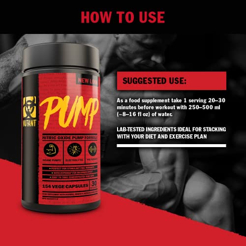 Mutant Pump 154 Caps - Nitric Oxide Boosters at MySupplementShop by Mutant