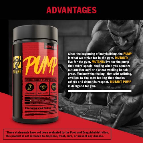 Mutant Pump 154 Caps - Nitric Oxide Boosters at MySupplementShop by Mutant