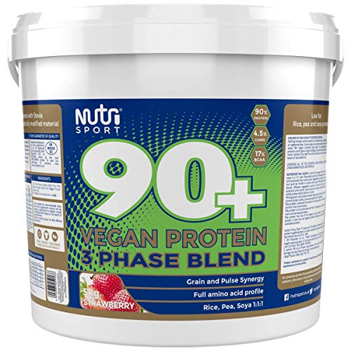 Nutrisport 90+ Vegan Protein 5kg Strawberry - Sports Nutrition at MySupplementShop by Nutrisport