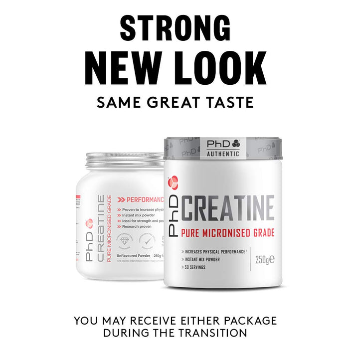 PhD Creatine Monohydrate, Unflavoured 250g - Creatine Powder at MySupplementShop by PhD