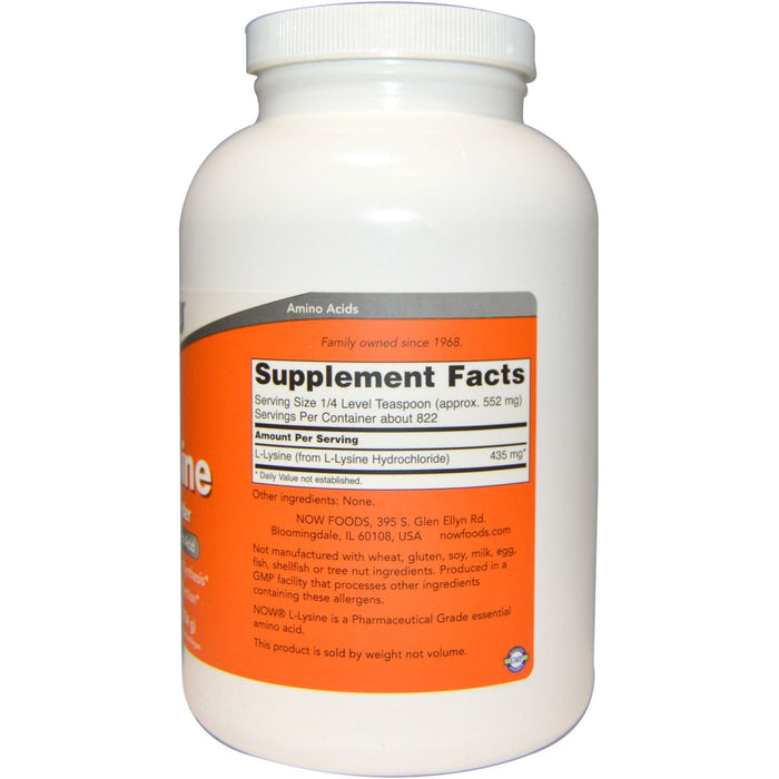 NOW Foods L-Lysine, 1000mg (Powder) - 454g - Amino Acids and BCAAs at MySupplementShop by NOW Foods