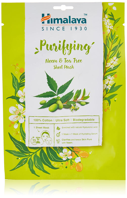 Himalaya Purifying Neem & Tea Tree Sheet Mask - 30 ml. - Health and Wellbeing at MySupplementShop by Himalaya