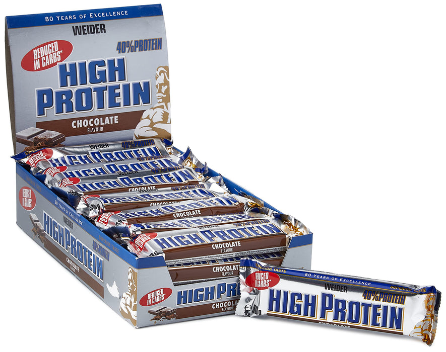 Weider 40% Low Carb High Protein Bar, Chocolate - 24 bars (50 grams) - Protein Bars at MySupplementShop by Weider