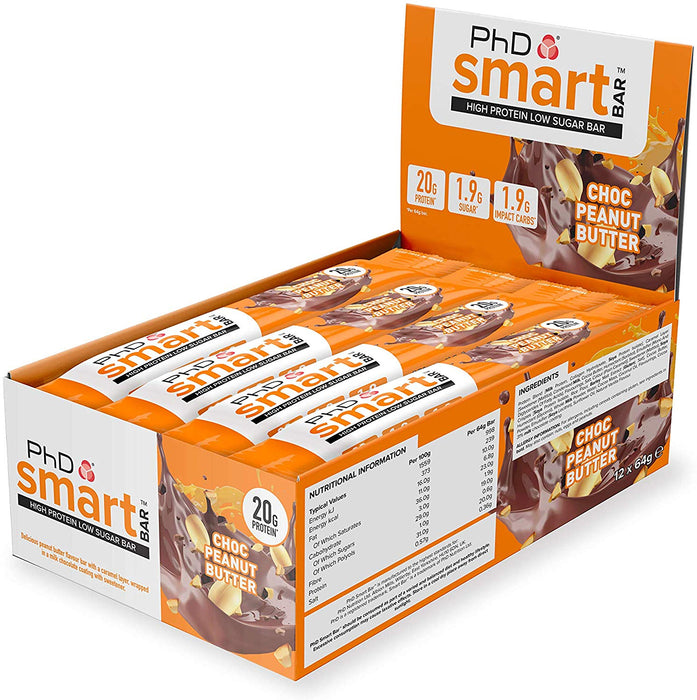 PhD Nutrition Smart Bar 12 x 64g - Protein Bars at MySupplementShop by PhD