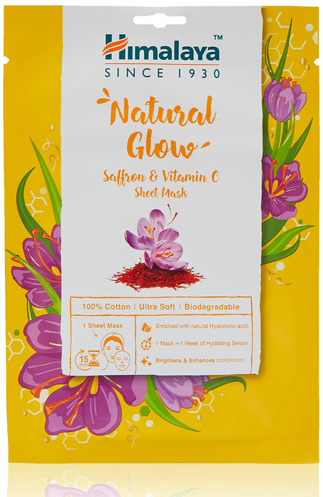 Himalaya Natural Glow Saffron & Vitamin C Sheet Mask - 30 ml. - Masks at MySupplementShop by Himalaya