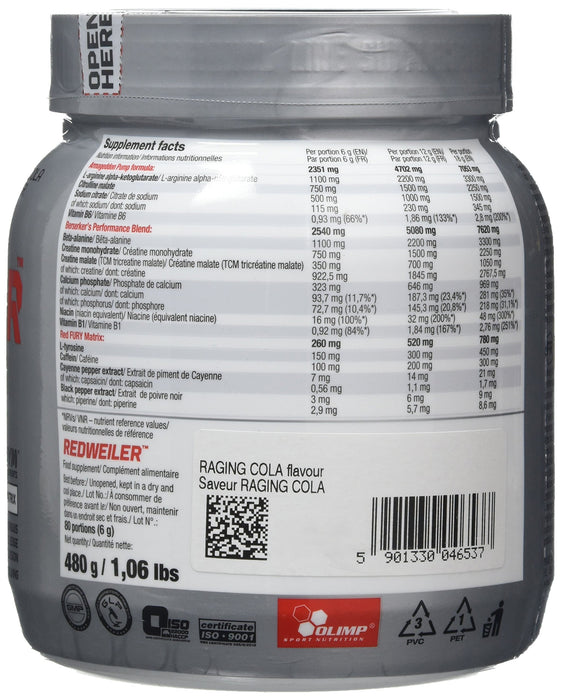 Olimp Nutrition RedWeiler, Raging Cola - 480 grams - Nitric Oxide Boosters at MySupplementShop by Olimp Nutrition