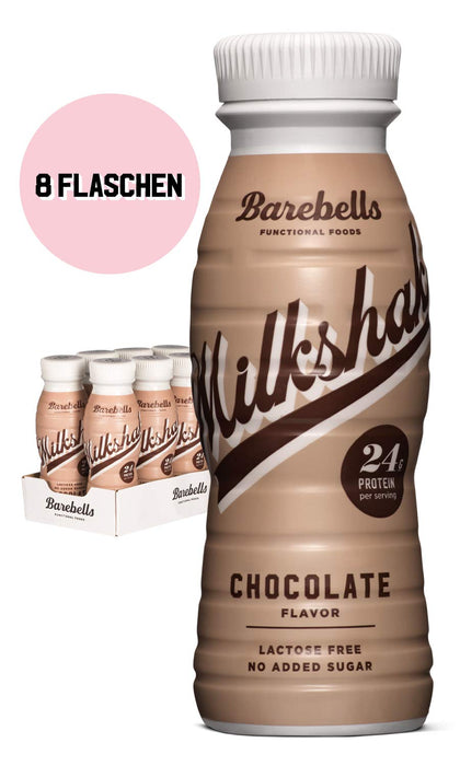 Barebells Protein Milkshake 8 x 330ml Bottles High Protein Shake No Added Sugar Lactose Free 24g of Protein - Chocolate - Nutrition Drinks & Shakes at MySupplementShop by Barebells