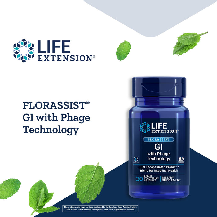 Life Extension Florassist GI with Phage Technology - 30 liquid vcaps - Health and Wellbeing at MySupplementShop by Life Extension