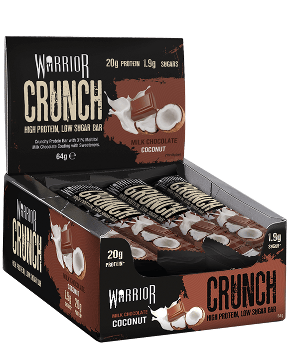 Warrior Crunch Bar 12 bars - Milk Chocolate Coconut - Nutrition Bars at MySupplementShop by Warrior Supplements