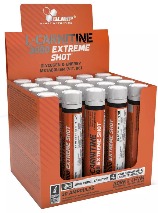 Olimp Nutrition L-Carnitine 3000 Extreme Shot, Orange - 20 x 25 ml. - Amino Acids and BCAAs at MySupplementShop by Olimp Nutrition