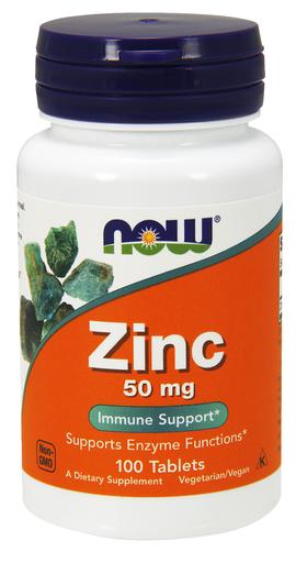 NOW Foods Zinc, 50mg - 100 tabs - Vitamins & Minerals at MySupplementShop by NOW Foods