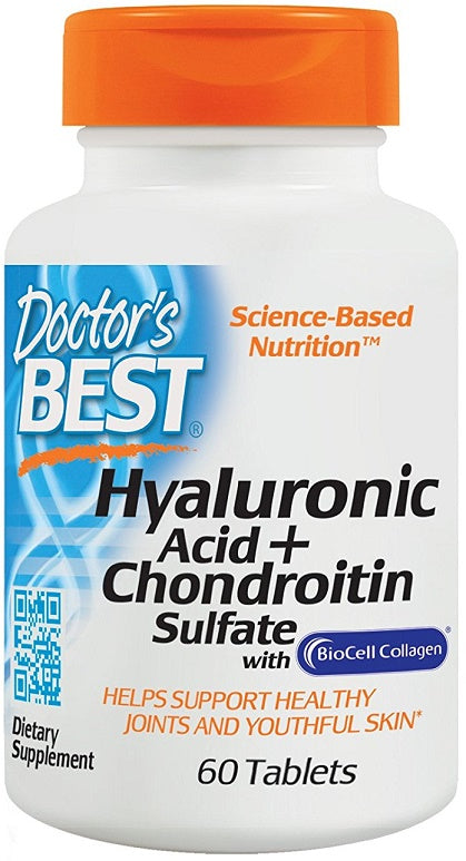 Doctor's Best Hyaluronic Acid + Chondroitin Sulfate with BioCell Collagen - 60 tabs - Joint Support at MySupplementShop by Doctor's Best