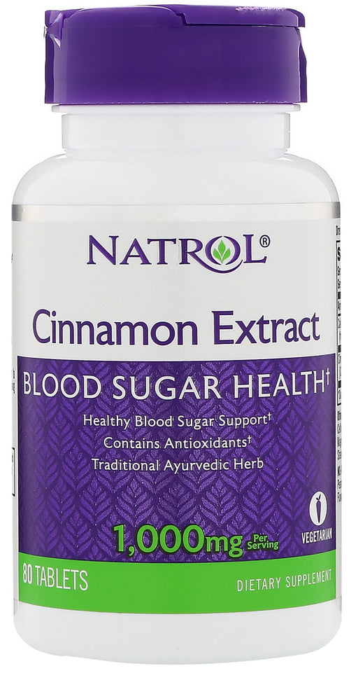 Natrol Cinnamon Extract, 1000mg - 80 tabs - Health and Wellbeing at MySupplementShop by Natrol