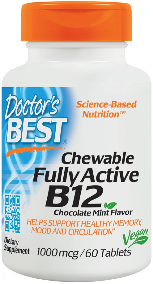 Doctor's Best Chewable Fully Active B12, 1000mcg - 60 tabs - Vitamins & Minerals at MySupplementShop by Doctor's Best