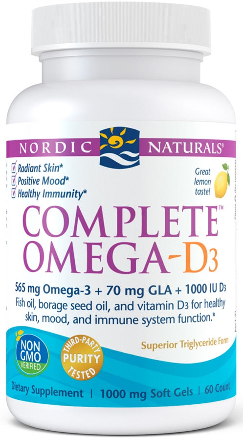 Nordic Naturals Complete Omega-D3, 565mg Lemon - 60 softgels - Omegas, EFAs, CLA, Oils at MySupplementShop by Nordic Naturals