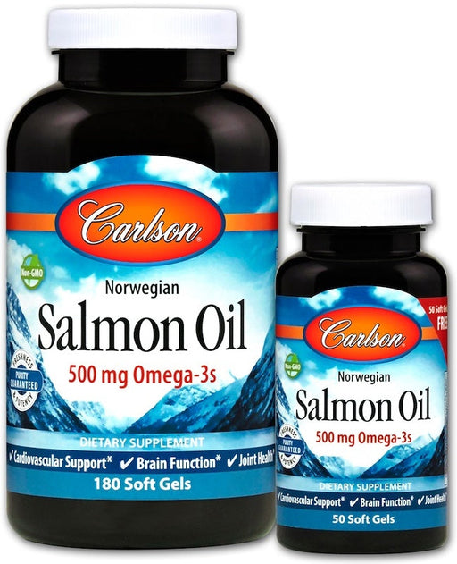 Carlson Labs Norwegian Salmon Oil - 180 + 50 softgels - Omegas, EFAs, CLA, Oils at MySupplementShop by Carlson Labs