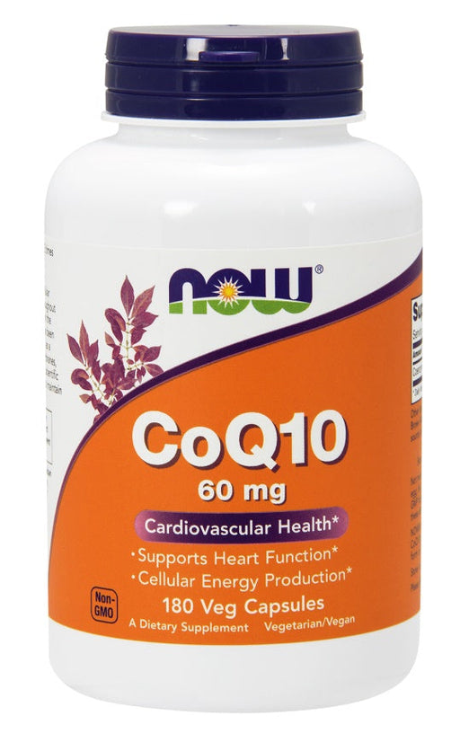 NOW Foods CoQ10, 60mg - 180 vcaps - Health and Wellbeing at MySupplementShop by NOW Foods