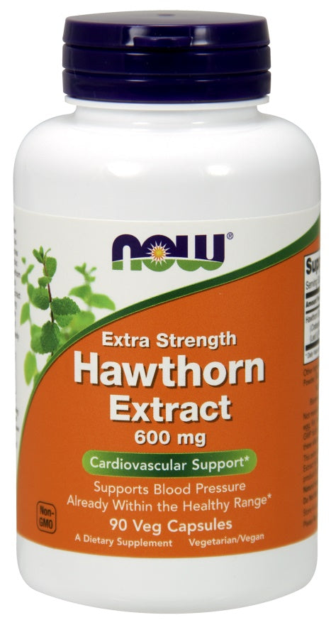 NOW Foods Hawthorn Extract, 600mg Extra Strength - 90 vcaps - Health and Wellbeing at MySupplementShop by NOW Foods