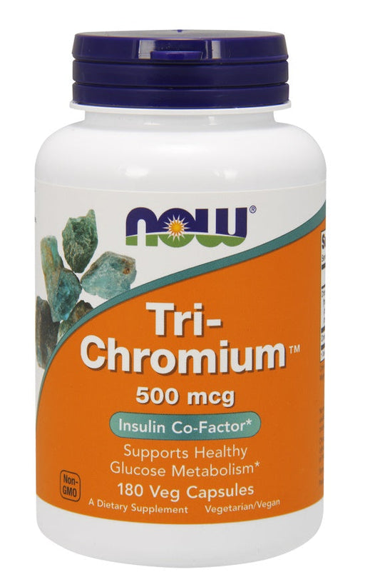 NOW Foods Tri-Chromium, 500mcg - 180 vcaps - Vitamins & Minerals at MySupplementShop by NOW Foods