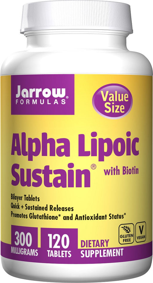 Jarrow Formulas Alpha Lipoic Sustain, 300mg with Biotin - 120 tabs - Health and Wellbeing at MySupplementShop by Jarrow Formulas