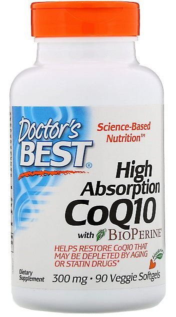 Doctor's Best High Absorption CoQ10 with BioPerine, 300mg - 90 veggie softgels - Health and Wellbeing at MySupplementShop by Doctor's Best