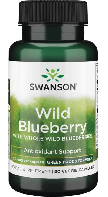 Swanson Wild Blueberry, 250mg - 90 vcaps - Health and Wellbeing at MySupplementShop by Swanson