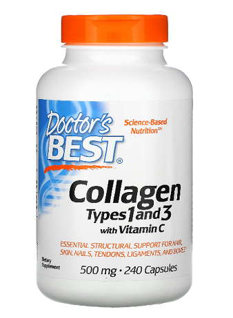 Doctor's Best Collagen Types 1 and 3 with Vitamin C, 500mg - 240 caps - Joint Support at MySupplementShop by Doctor's Best