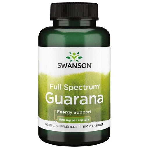 Swanson Full Spectrum Guarana, 500mg - 100 caps - Health and Wellbeing at MySupplementShop by Swanson